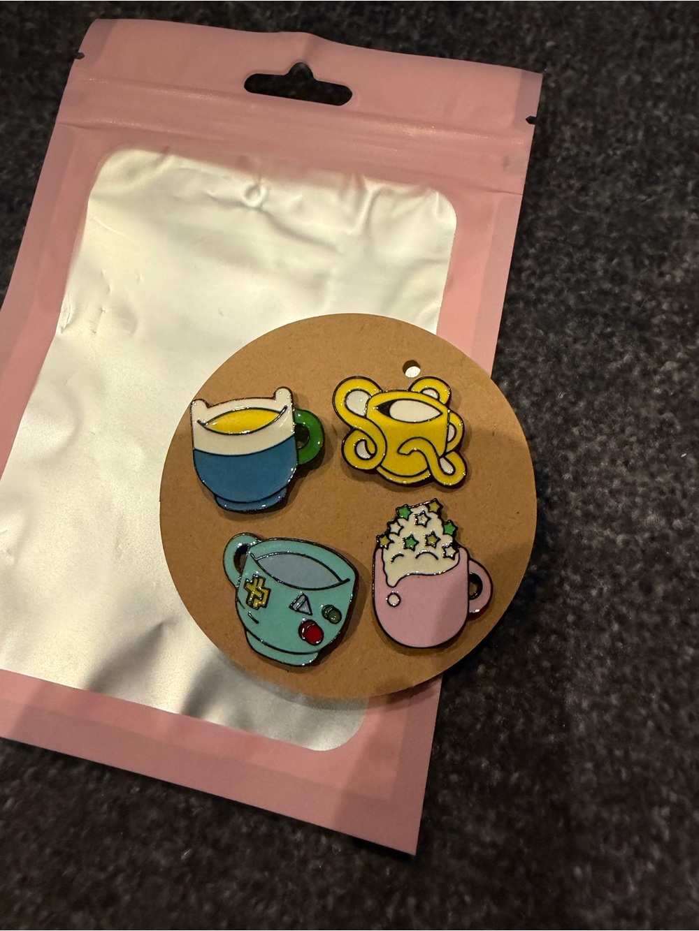 Adventure Time Characters in Cups Enamel Pin Set
